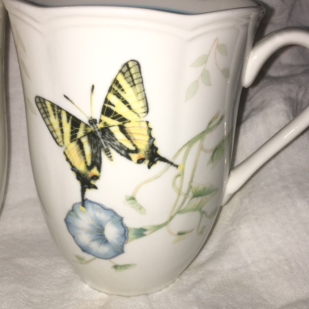 Matched Pair Lenox Swallowtail Butterfly Coffee